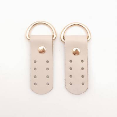 Angel Çanta Aksesuar Gerçek Deri Sapucu (Böce) Bej Renk Light Gold Metalli - 1