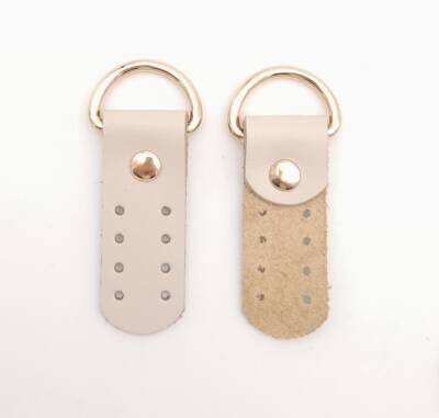 Angel Çanta Aksesuar Gerçek Deri Sapucu (Böce) Bej Renk Light Gold Metalli - 2