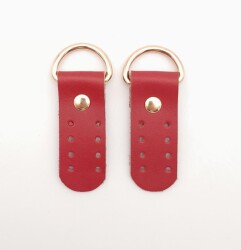 Angel Çanta Aksesuar Gerçek Deri Sapucu (Böce) Kırmızı Renk Light Gold Metalli - Angel Çanta Aksesuar