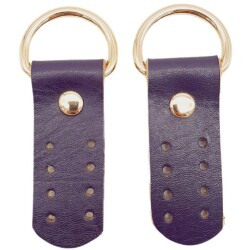 Angel Çanta Aksesuar Gerçek Deri Sapucu (Böce) Mor Renk Light Gold Metalli - Angel Çanta Aksesuar