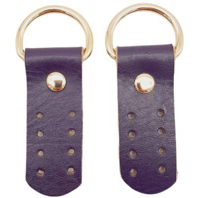 Angel Çanta Aksesuar Gerçek Deri Sapucu (Böce) Mor Renk Light Gold Metalli - 1