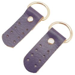 Angel Çanta Aksesuar Gerçek Deri Sapucu (Böce) Mor Renk Light Gold Metalli - 3