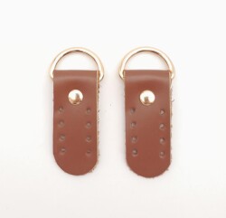 Angel Çanta Aksesuar Gerçek Deri Sapucu (Böce) Sütlü Kahve Renk Light Gold Metalli - Angel Çanta Aksesuar