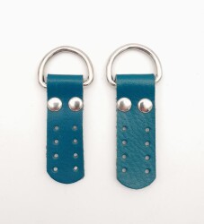 Angel Çanta Aksesuar Gerçek Deri Sapucu (Böce) Turkuaz Renk Gümüş Metalli - Angel Çanta Aksesuar