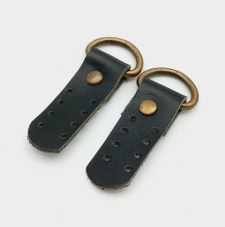 Angel Çanta Aksesuar Gerçek Deri Siyah Sapucu (Böce) Antik Metalli - Angel Çanta Aksesuar