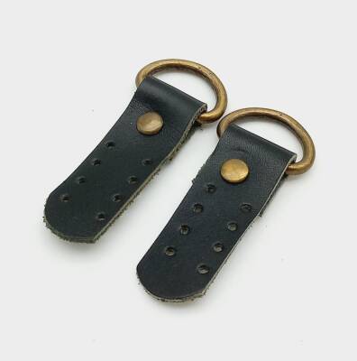 Angel Çanta Aksesuar Gerçek Deri Siyah Sapucu (Böce) Antik Metalli - 1