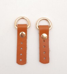 Angel Çanta Aksesuar Gerçek Deri Turuncu Taba Sapucu (Böce) Light Gold Metalli - Angel Çanta Aksesuar