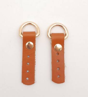 Angel Çanta Aksesuar Gerçek Deri Turuncu Taba Sapucu (Böce) Light Gold Metalli - 1