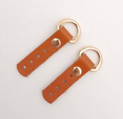 Angel Çanta Aksesuar Gerçek Deri Turuncu Taba Sapucu (Böce) Light Gold Metalli - 2