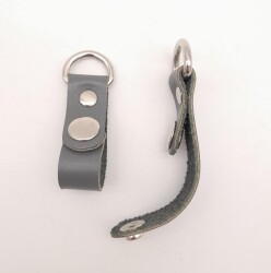 Angel Çanta Aksesuar Gri Gerçek Deri Çıtçıtlı Sapucu Böce Gümüş Metalli - 2