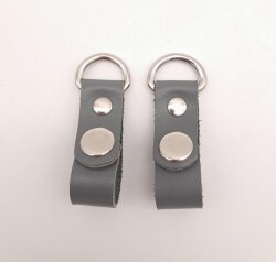 Angel Çanta Aksesuar Gri Gerçek Deri Çıtçıtlı Sapucu Böce Gümüş Metalli - Angel Çanta Aksesuar