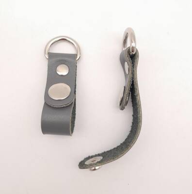 Angel Çanta Aksesuar Gri Gerçek Deri Çıtçıtlı Sapucu Böce Gümüş Metalli - 2