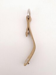 Angel Çanta Aksesuar Ham Doğal Renk Gerçek Deri Çıtçıtlı Sapucu Böce Gümüş Metalli 1 Adet - 2