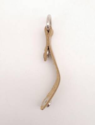 Angel Çanta Aksesuar Ham Doğal Renk Gerçek Deri Çıtçıtlı Sapucu Böce Gümüş Metalli 1 Adet - 2