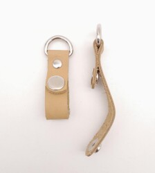 Angel Çanta Aksesuar Ham Doğal Renk Gerçek Deri Çıtçıtlı Sapucu Böce Gümüş Metalli - 2