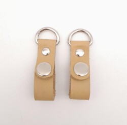 Angel Çanta Aksesuar Ham Doğal Renk Gerçek Deri Çıtçıtlı Sapucu Böce Gümüş Metalli - Angel Çanta Aksesuar