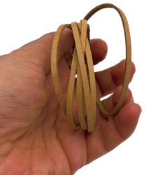 Angel Çanta Aksesuar Ham Renk Gerçek Deri 3 mm Şerit Deri İp 2 Metre - Angel Çanta Aksesuar