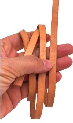 Angel Çanta Aksesuar Ham Renk Gerçek Deri 8 mm Şerit Deri İp - 1