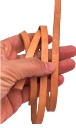 Angel Çanta Aksesuar Ham Renk Gerçek Deri 8 mm Şerit Deri İp - Angel Çanta Aksesuar