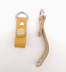 Angel Çanta Aksesuar Hardal Gerçek Deri Çıtçıtlı Sapucu Böce Gümüş Metalli - 2