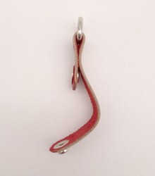 Angel Çanta Aksesuar Kırmızı Gerçek Deri Çıtçıtlı Sapucu Böce Gümüş Metalli 1 Adet - 2