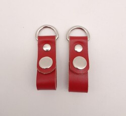 Angel Çanta Aksesuar Kırmızı Gerçek Deri Çıtçıtlı Sapucu Böce Gümüş Metalli - Angel Çanta Aksesuar