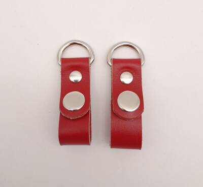 Angel Çanta Aksesuar Kırmızı Gerçek Deri Çıtçıtlı Sapucu Böce Gümüş Metalli - 1