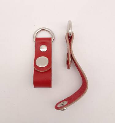 Angel Çanta Aksesuar Kırmızı Gerçek Deri Çıtçıtlı Sapucu Böce Gümüş Metalli - 2