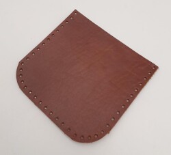 Angel Çanta Aksesuar Kızıl Kahve Gerçek Deri 12x12 cm Oval Kenar Cep - Angel Çanta Aksesuar