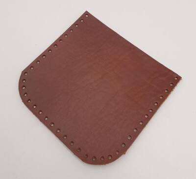 Angel Çanta Aksesuar Kızıl Kahve Gerçek Deri 12x12 cm Oval Kenar Cep - 1