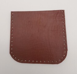 Angel Çanta Aksesuar Kızıl Kahve Gerçek Deri 12x12 cm Oval Kenar Cep - 2