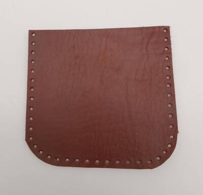 Angel Çanta Aksesuar Kızıl Kahve Gerçek Deri 12x12 cm Oval Kenar Cep - 2