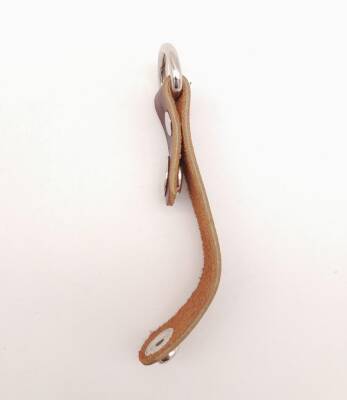 Angel Çanta Aksesuar Kızıl Kahve Gerçek Deri Çıtçıtlı Sapucu Böce Gümüş Metalli 1 Adet - 2