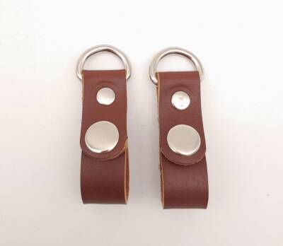 Angel Çanta Aksesuar Kızıl Kahve Gerçek Deri Çıtçıtlı Sapucu Böce Gümüş Metalli - 1