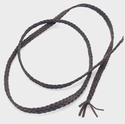 Angel Çanta Aksesuar Koyu Kahve Renk Gerçek Deri 12 Mm Şerit Örgü Deri İp - 1