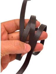 Angel Çanta Aksesuar Koyu Kahve Renk Gerçek Deri 8 mm Şerit Deri İp - Angel Çanta Aksesuar