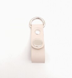 Angel Çanta Aksesuar Krem Gerçek Deri Çıtçıtlı Sapucu Böce Gümüş Metalli 1 Adet - Angel Çanta Aksesuar