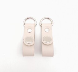 Angel Çanta Aksesuar Krem Gerçek Deri Çıtçıtlı Sapucu Böce Gümüş Metalli - Angel Çanta Aksesuar