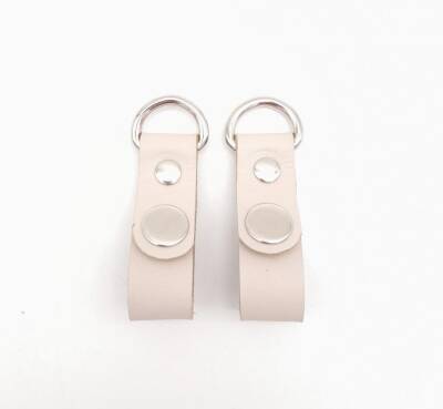 Angel Çanta Aksesuar Krem Gerçek Deri Çıtçıtlı Sapucu Böce Gümüş Metalli - 1