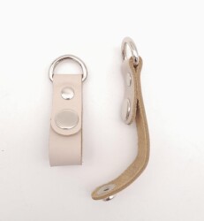 Angel Çanta Aksesuar Krem Gerçek Deri Çıtçıtlı Sapucu Böce Gümüş Metalli - 2