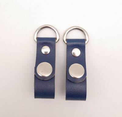 Angel Çanta Aksesuar Lacivert Gerçek Deri Çıtçıtlı Sapucu Böce Gümüş Metalli - 1