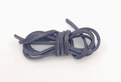 Angel Çanta Aksesuar Lacivert Renk Gerçek Deri 3 mm Şerit Deri İp - Angel Çanta Aksesuar