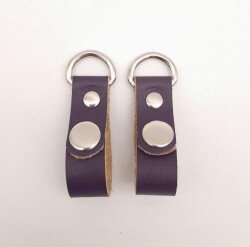 Angel Çanta Aksesuar Mor Gerçek Deri Çıtçıtlı Sapucu Böce Gümüş Metalli - Angel Çanta Aksesuar