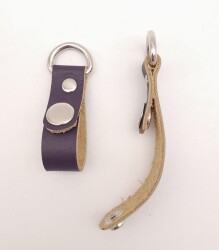 Angel Çanta Aksesuar Mor Gerçek Deri Çıtçıtlı Sapucu Böce Gümüş Metalli - 2