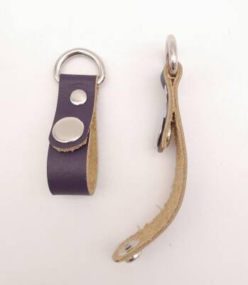 Angel Çanta Aksesuar Mor Gerçek Deri Çıtçıtlı Sapucu Böce Gümüş Metalli - 2