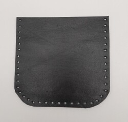 Angel Çanta Aksesuar Siyah Gerçek Deri 12x12 cm Oval Kenar Cep - 2