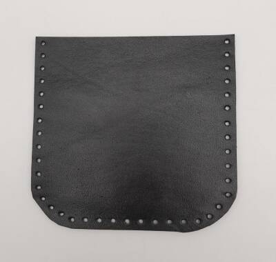 Angel Çanta Aksesuar Siyah Gerçek Deri 12x12 cm Oval Kenar Cep - 2