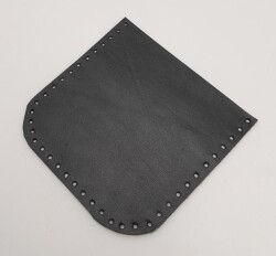 Angel Çanta Aksesuar Siyah Gerçek Deri 12x12 cm Oval Kenar Cep - Angel Çanta Aksesuar