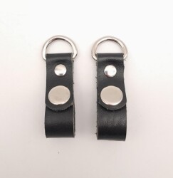 Angel Çanta Aksesuar Siyah Gerçek Deri Çıtçıtlı Sapucu Böce Gümüş Metalli - Angel Çanta Aksesuar