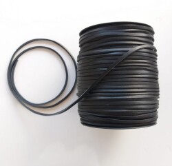 Angel Çanta Aksesuar Siyah Renk Gerçek Deri 3 Mm Metrelik Deri İp - Angel Çanta Aksesuar